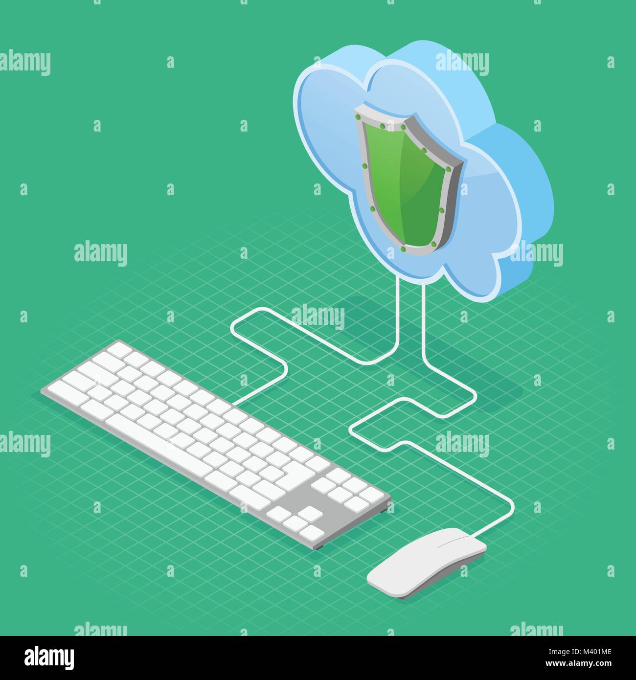 La technologie Cloud Computing la tension isométrique Illustration de Vecteur