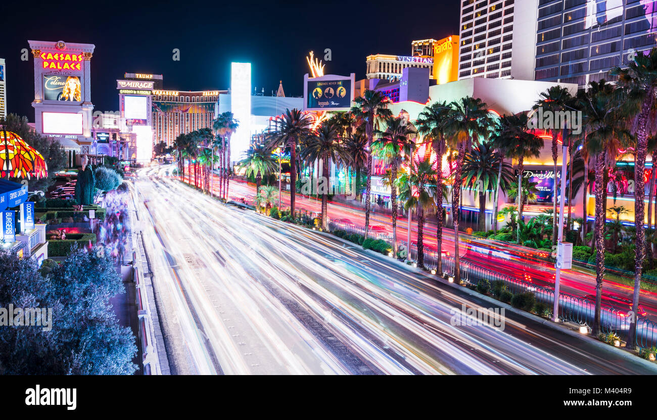 Las Vegas Nevada, USA. 5-28-17 : las vegas skyline at night. Banque D'Images