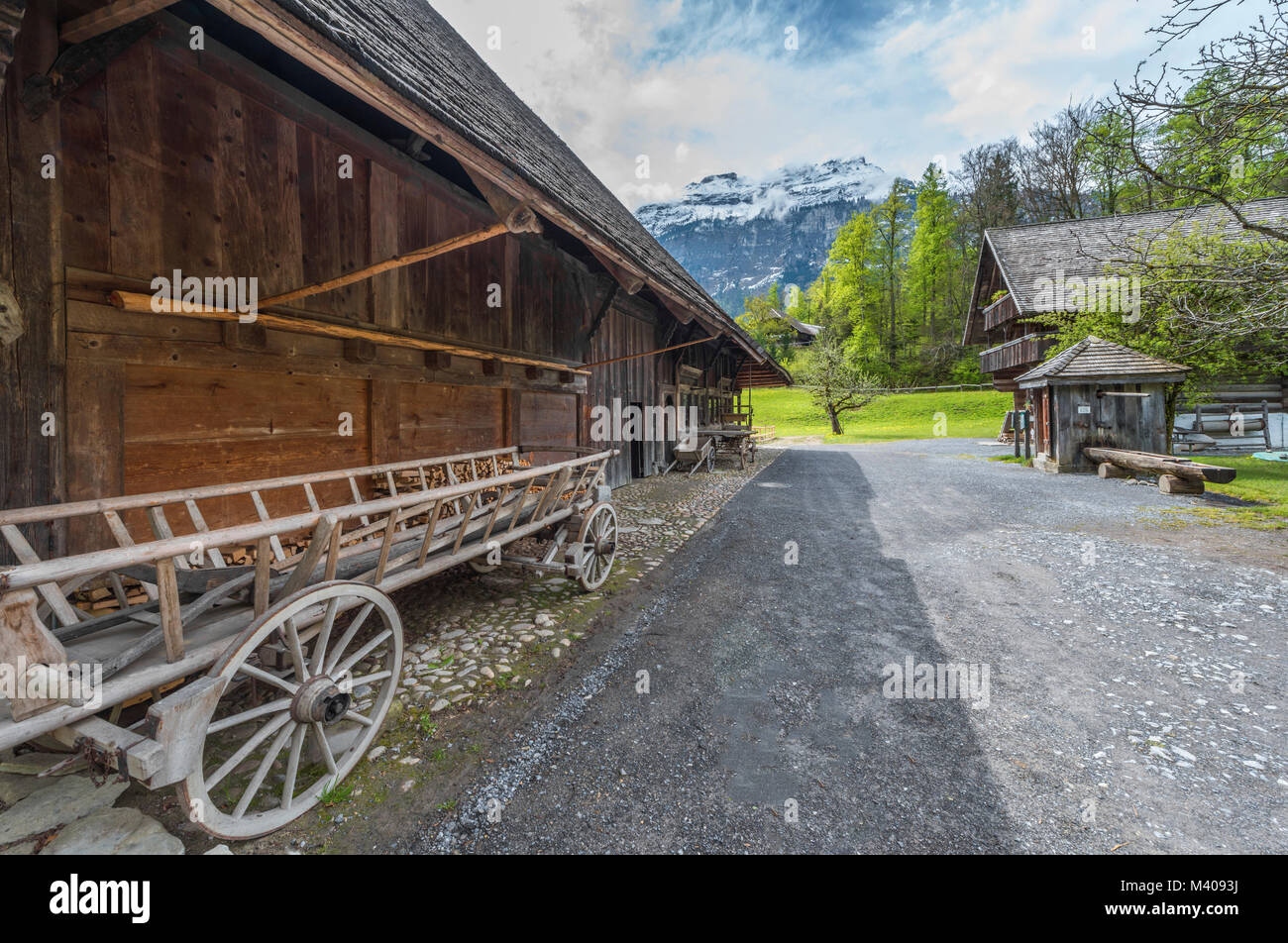 Le mode de vie de différentes époques et de différentes régions de Suisse en plein air de Ballenberg Banque D'Images