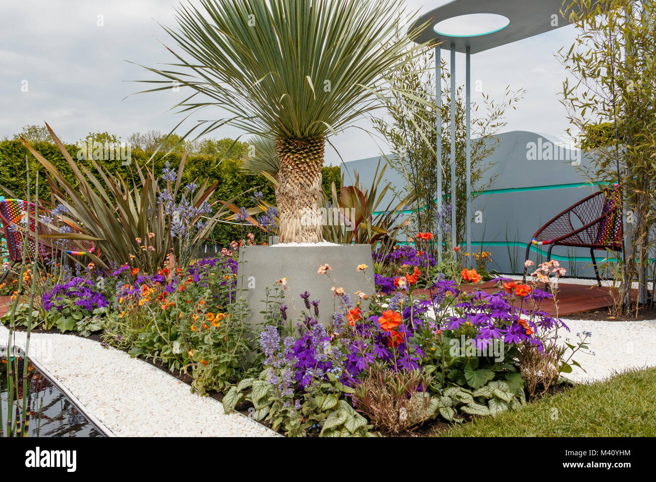Jardin de l'océan au Show Garden Festival du printemps 2017 Malvern RHS, conçu par Michel Damien, décerné la médaille de bronze Banque D'Images