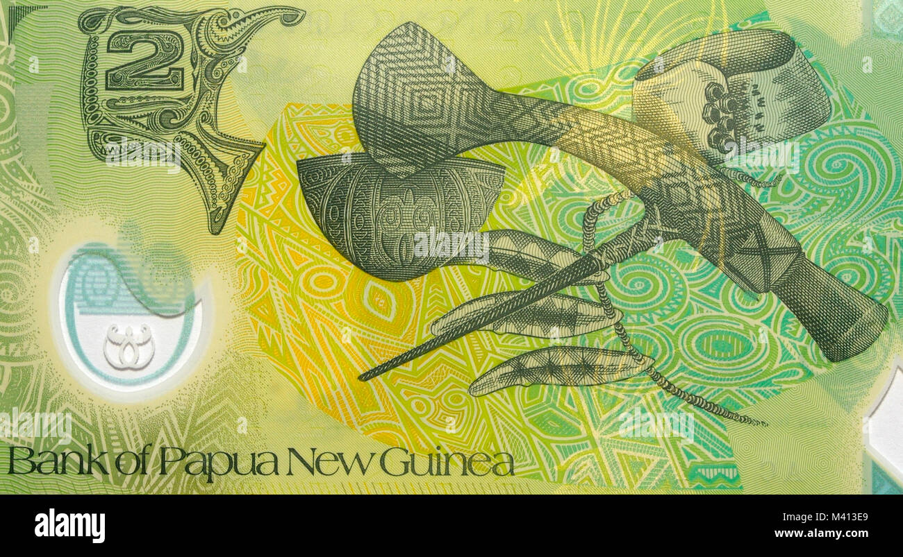 La Papouasie-Nouvelle-Guinée 2 Kina 2 Bank Note Banque D'Images