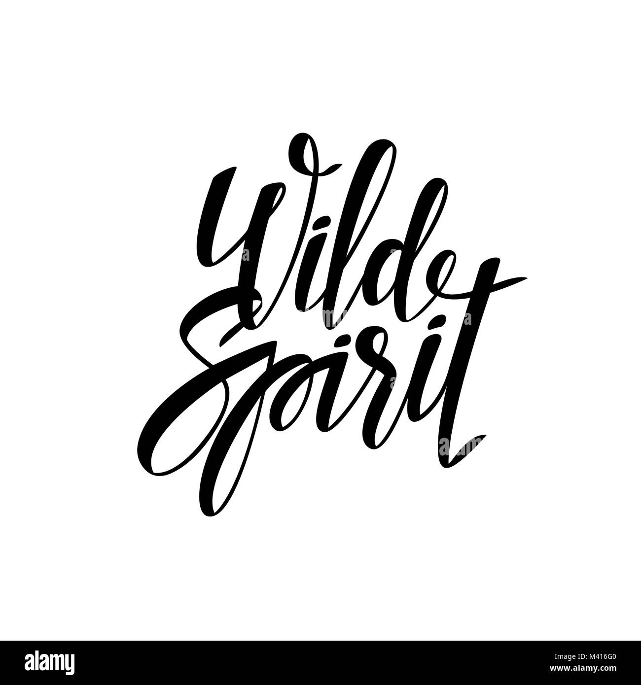 Wild Spirit hand drawn vector illustration lettrage Illustration de Vecteur