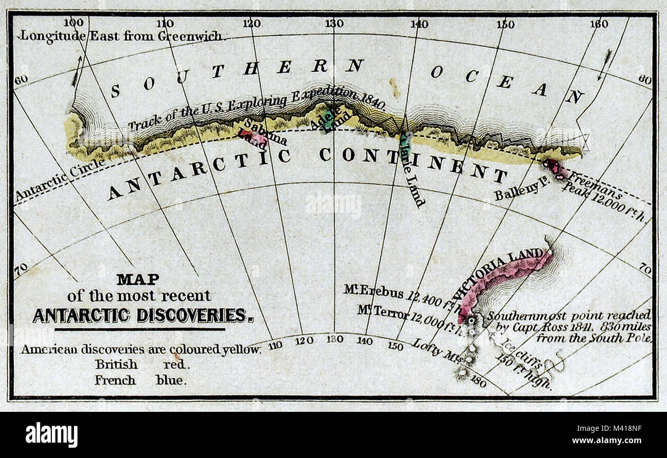 1839 Mitchell Site - antarctique - Antarctique Découvertes - Pôle Sud Banque D'Images
