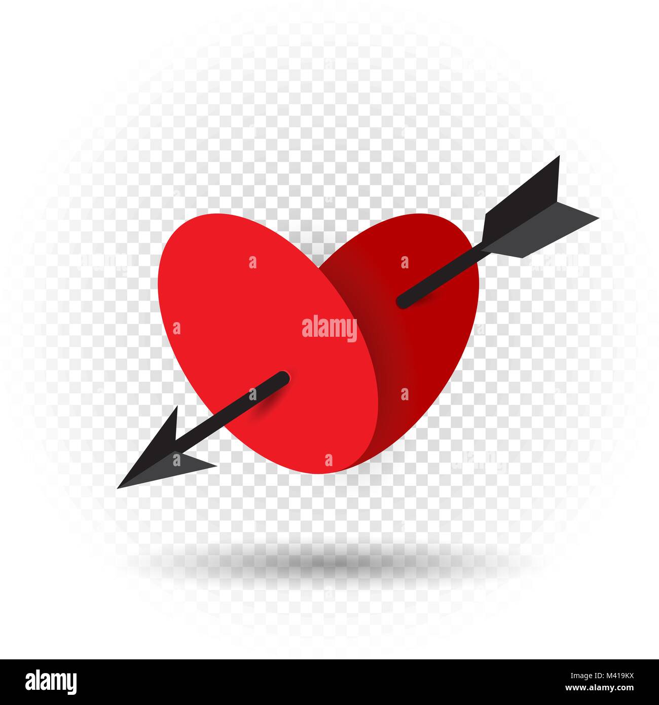 Coeur percé par une flèche de Cupidon Illustration de Vecteur