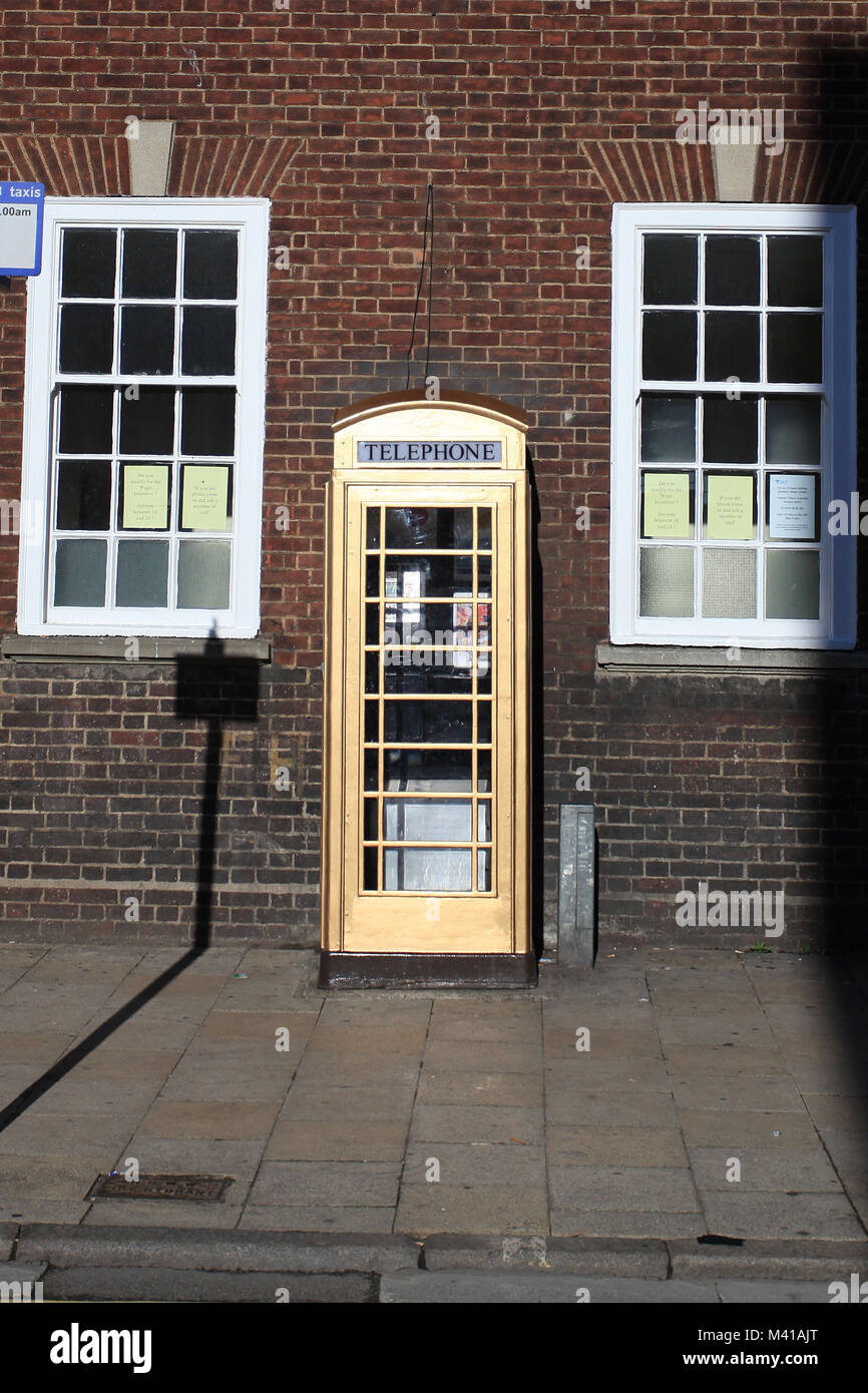 Téléphone or fort, Market Place, Kingston Upon Hull Banque D'Images