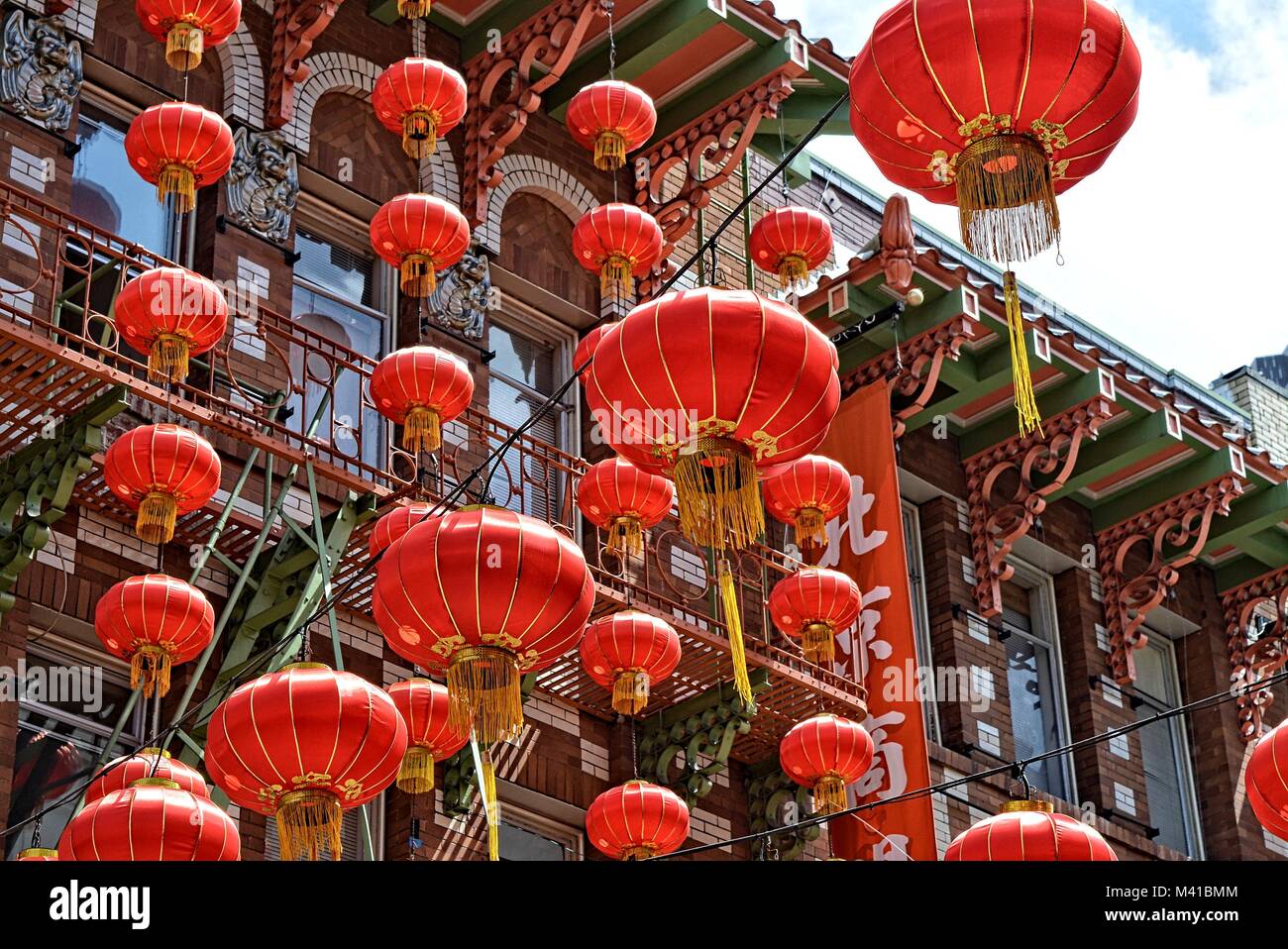 Lampe chinoise en Chine town San Francisco Banque D'Images