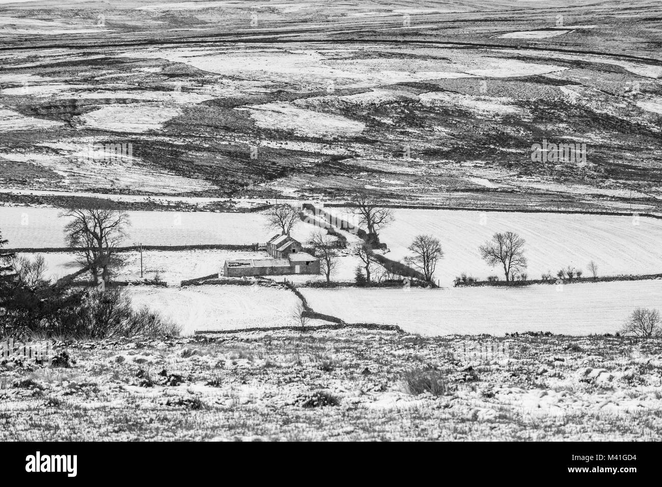 Ferme de la Lande en hiver, Commondale, North York Moors Banque D'Images
