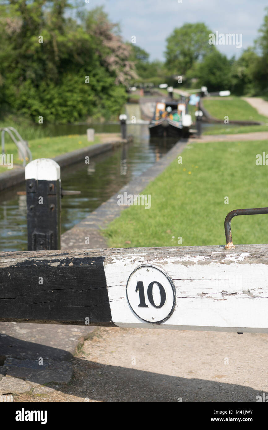 Pas de blocage 10, partie de l'Lapworth se bloque sur le bord du canal nord Stratford. Banque D'Images
