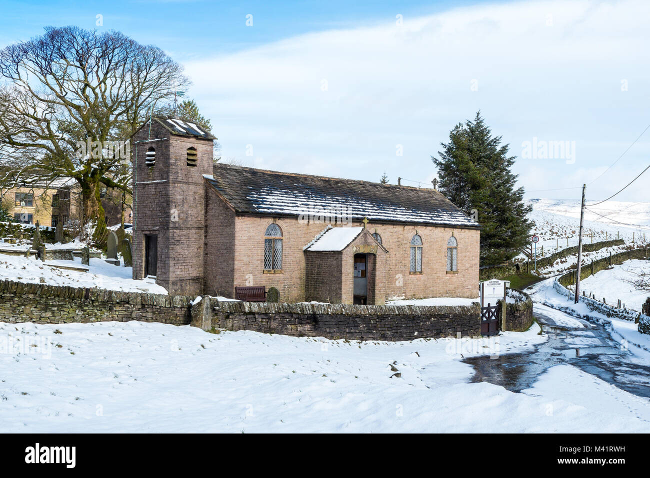 Chapelle de la forêt, de Macclesfield Forest and Wildboarclough,, parc national de Peak District, l'hiver Banque D'Images