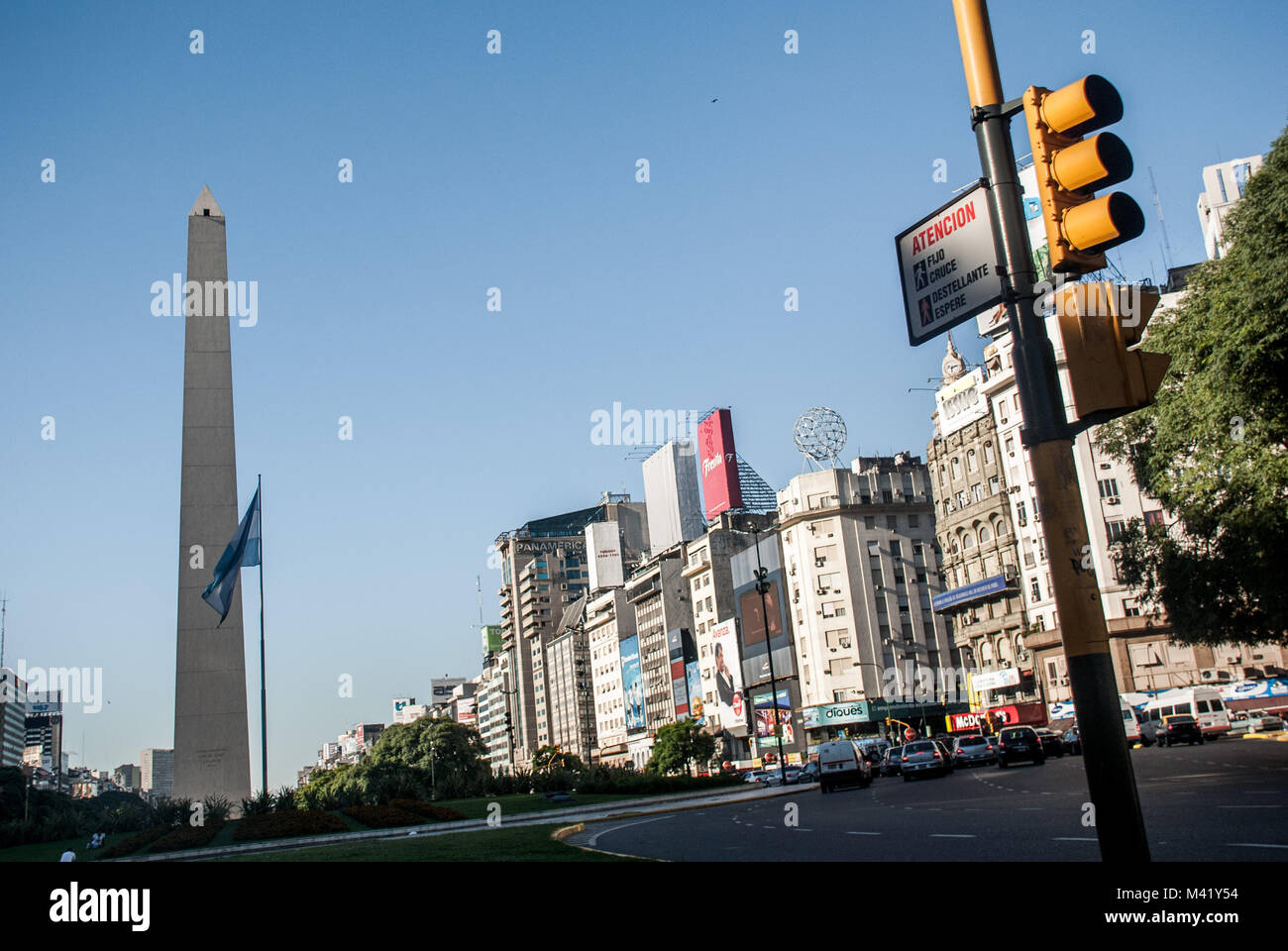 Une vue de la ville de Buenos Aires, dont l'Obélisque et bâtiments Banque D'Images