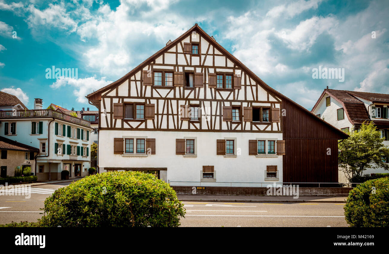 L'architecture typiquement suisse Banque D'Images