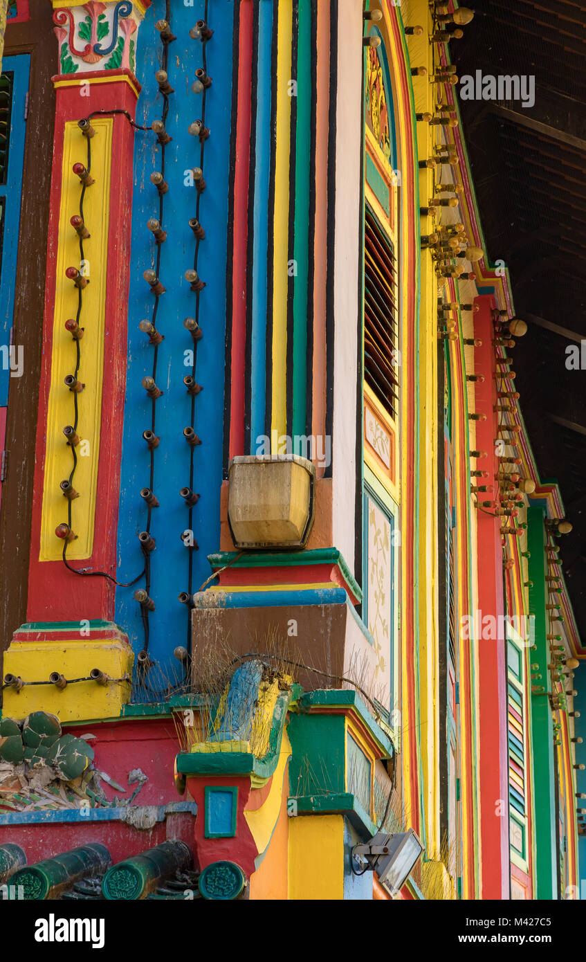 Little India Asie Singapour le 11 février 2018, l'arc-en-ciel de couleurs de la Chambre de l'INAH Tan Teng, un style chinois, maison coloniale, à Singapour's Littl Banque D'Images