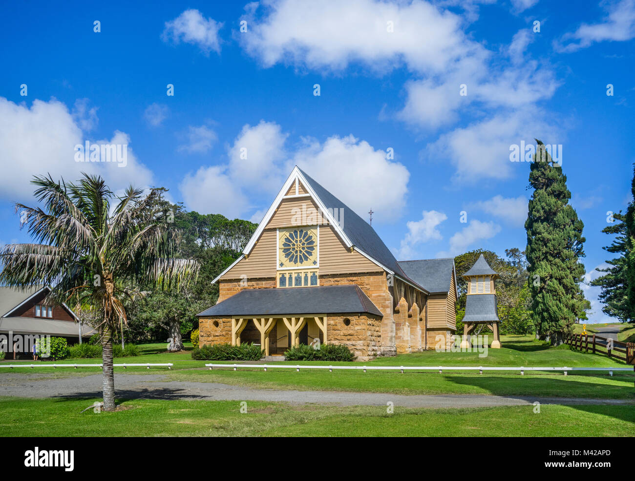 L'île de Norfolk, territoire extérieur australien, voir l'église de la mission St Barnabas Chapelle, achevée en 1880 en tant que momorial à évêque Patterson qui Banque D'Images