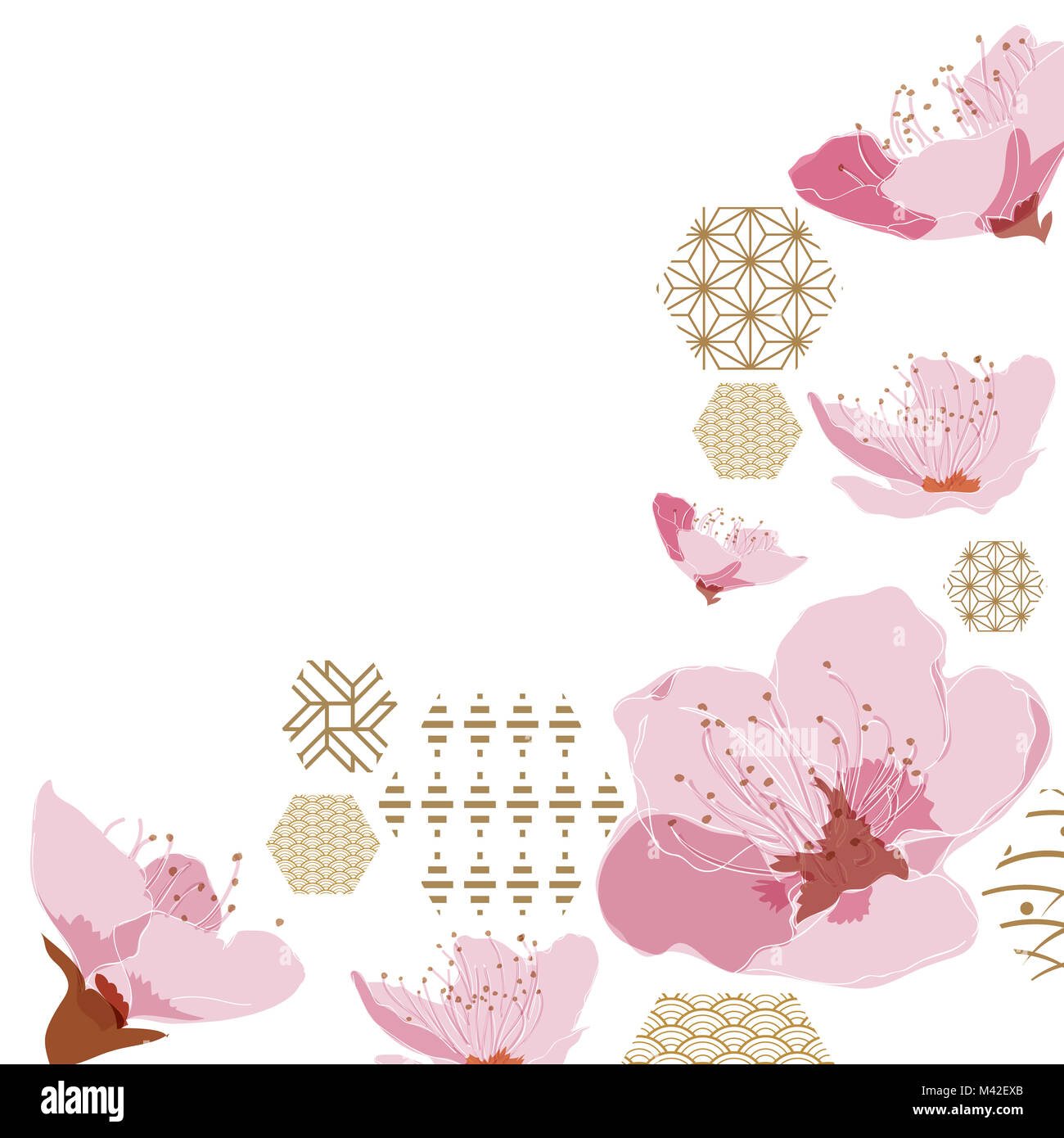 Les cerisiers en fleurs - MARQUE-PAGE - Hisae illustrations