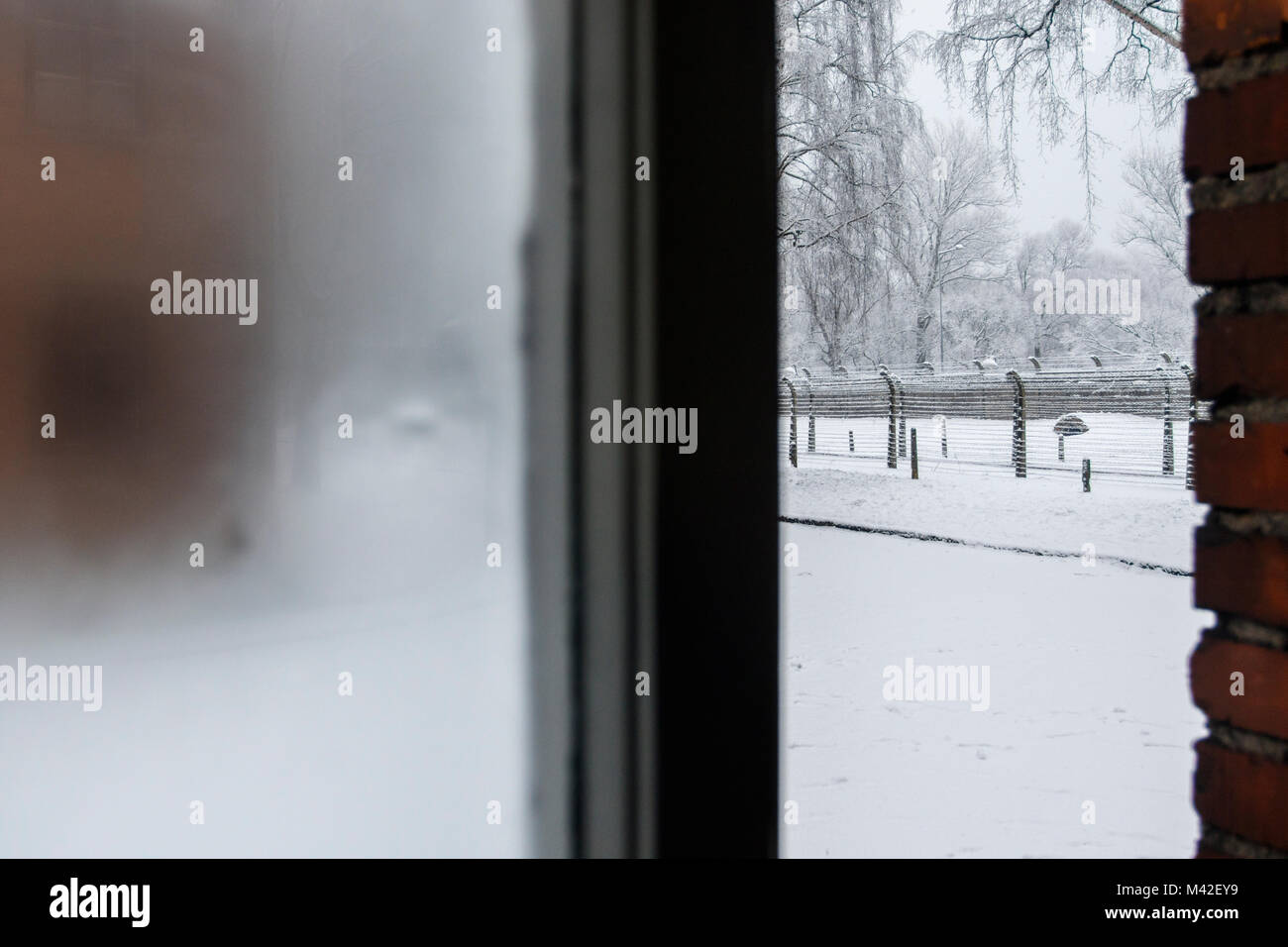 Auschwitz, Malopolskie / Pologne - 04 févr. 2018 : Auschwitz Birkenau, camp de concentration et d'extermination nazis. Banque D'Images
