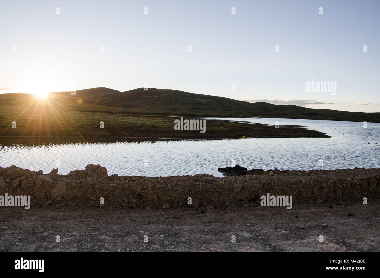 Paysage avec un lac à Cerro de Pasco - Pérou Banque D'Images