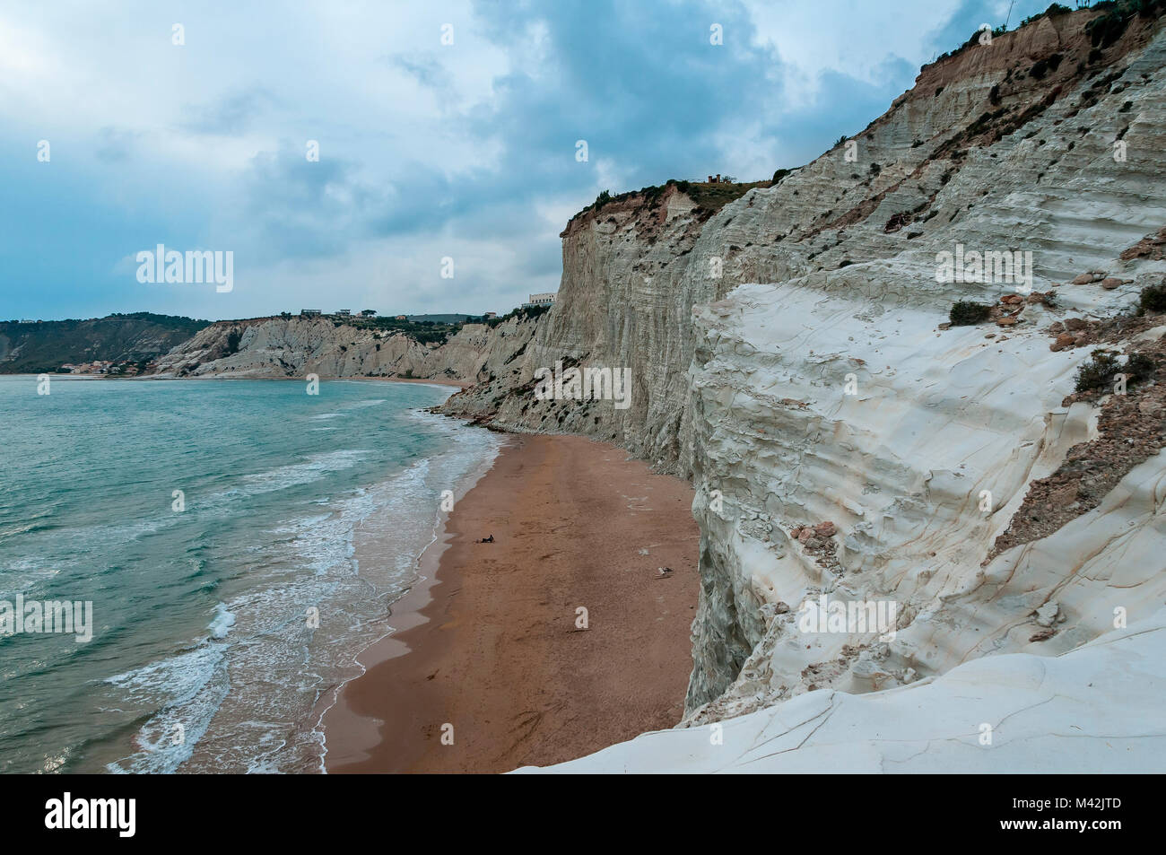 L'Europe,Italie Sicile, Agrigente, district de Realmonte. Plage d'échelle turc Banque D'Images