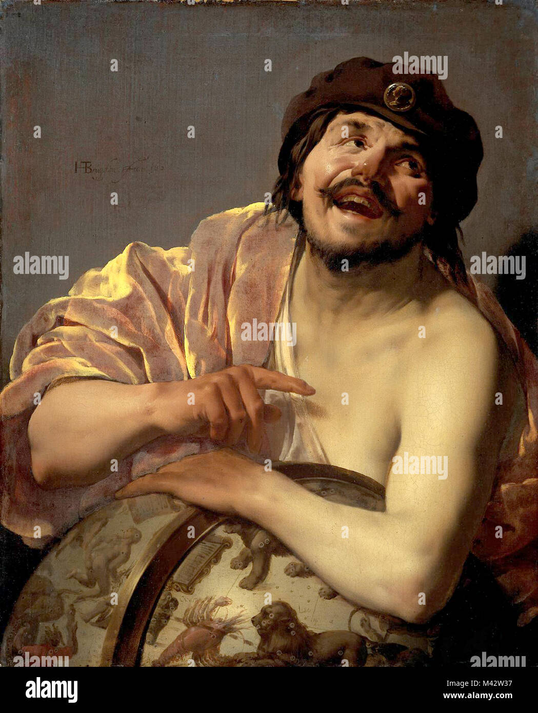 Democritus (ch. - 460 ch. 370 BC) pré-grec ancien philosophe socratique, a formulé une théorie atomique de l'univers. Par Hendrick ter Brugghen Démocrite, 1628 Banque D'Images