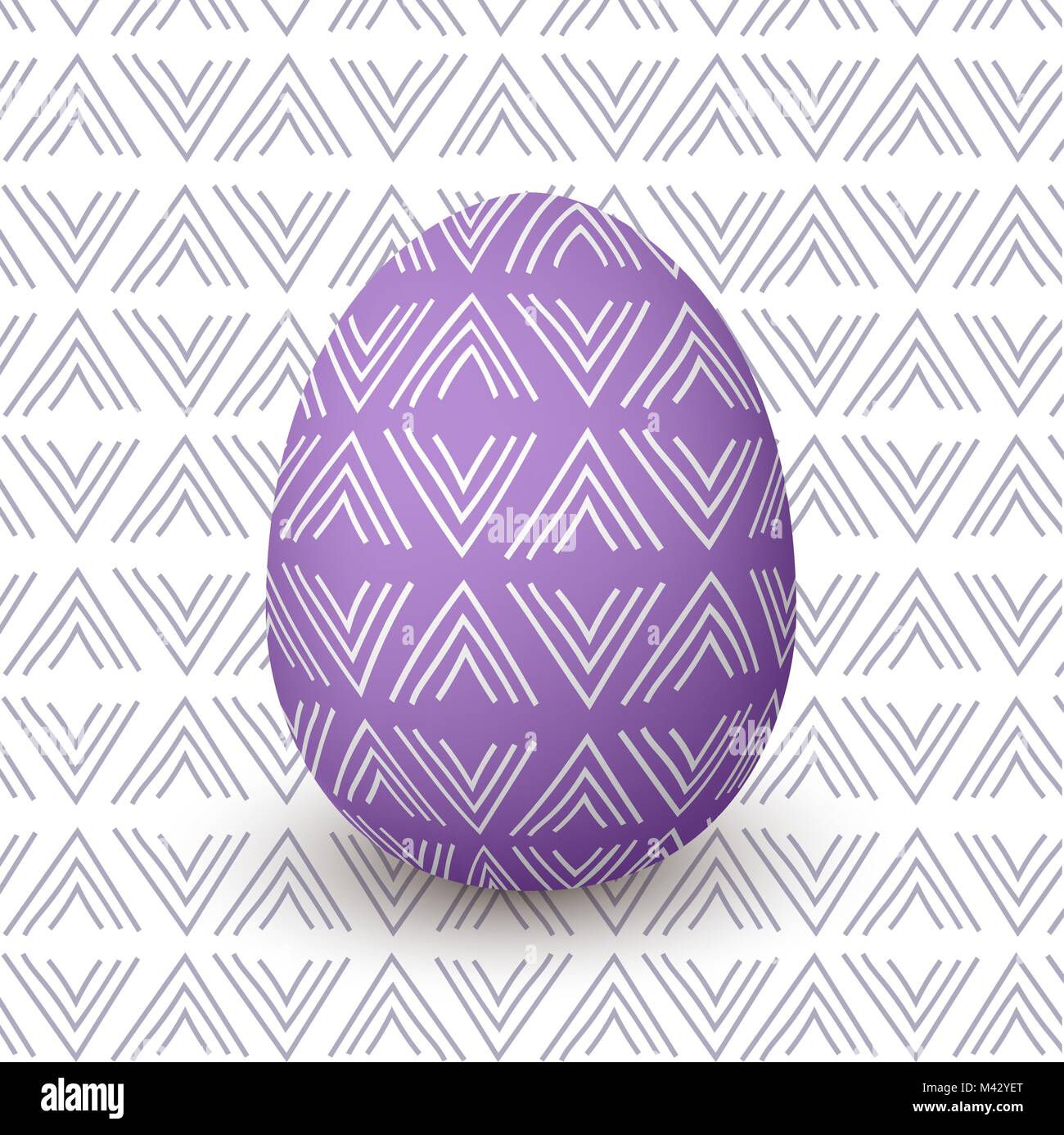 Easter Egg violet. Décoré avec des oeufs de fête simple abstract décoration. isolés. Maison de vacances de printemps. Vector Illustration. Pour la décoration, estampes, postc Illustration de Vecteur