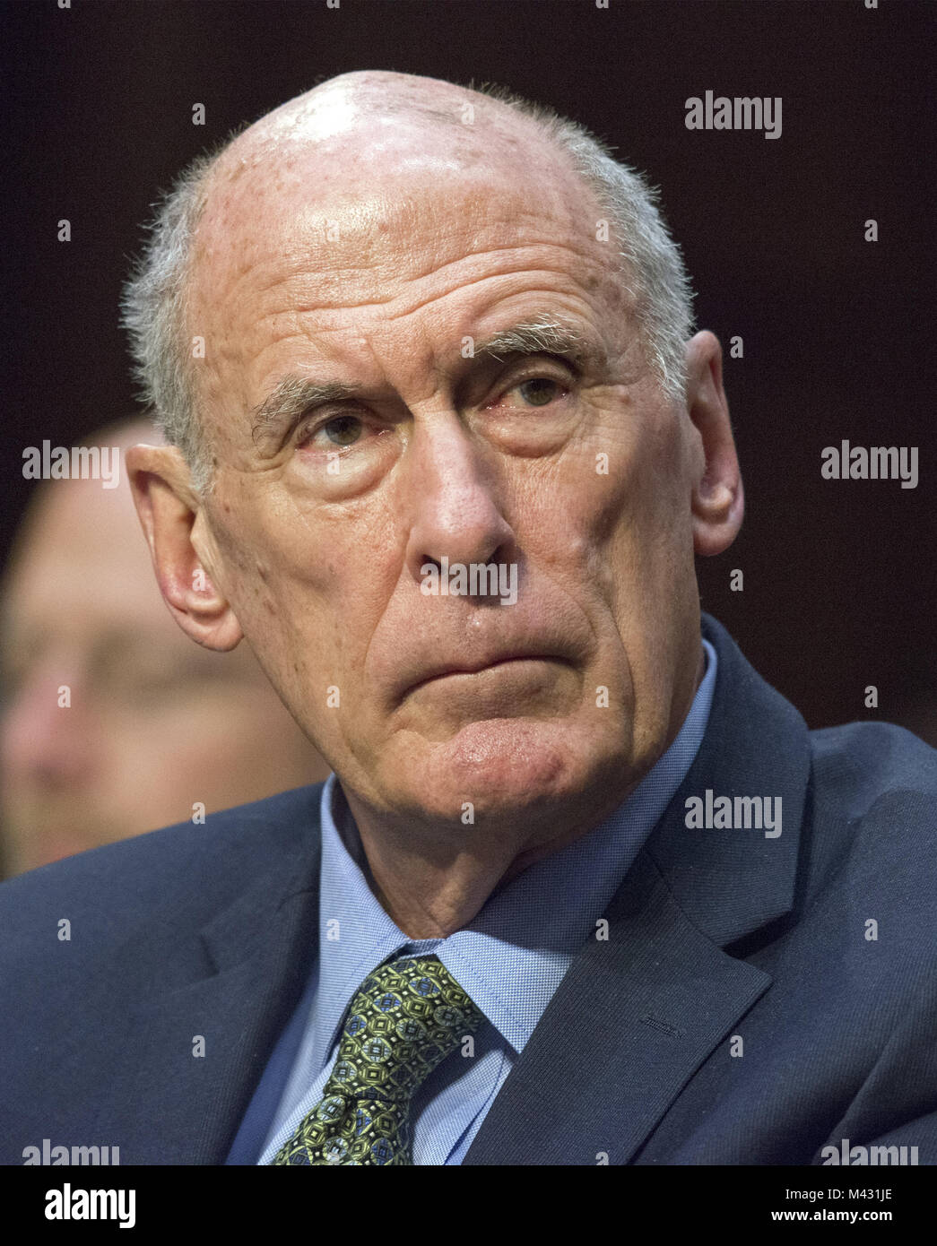 Washington, District de Columbia, Etats-Unis. Feb 13, 2018. Directeur du Renseignement National (DNI) Dan Coats témoigne devant le comité du Sénat des États-Unis sur l'intelligence au cours d'une audience pour examiner les menaces à l'échelle mondiale sur la colline du Capitole à Washington, DC le Mardi, Février 13, 2018.Credit : Ron Sachs/CNP Crédit : Ron Sachs/CNP/ZUMA/Alamy Fil Live News Banque D'Images