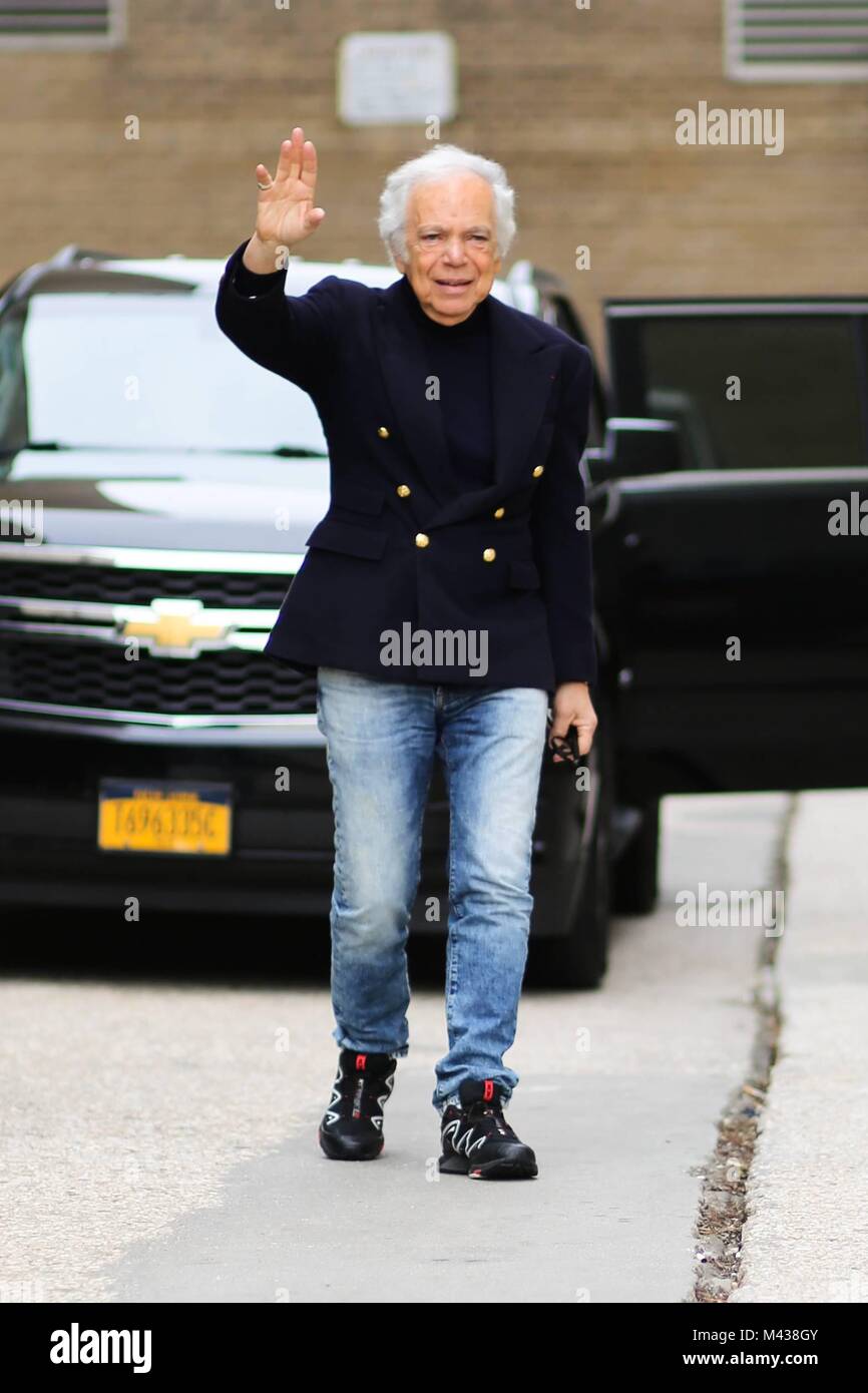 New York City, USA. 12 Février, 2018. Designer Ralph Lauren Ralph Lauren  quittant le défilé lors de la Fashion Week de New York - Dec 12, 2018 -  Crédit : la piste/Manhattan