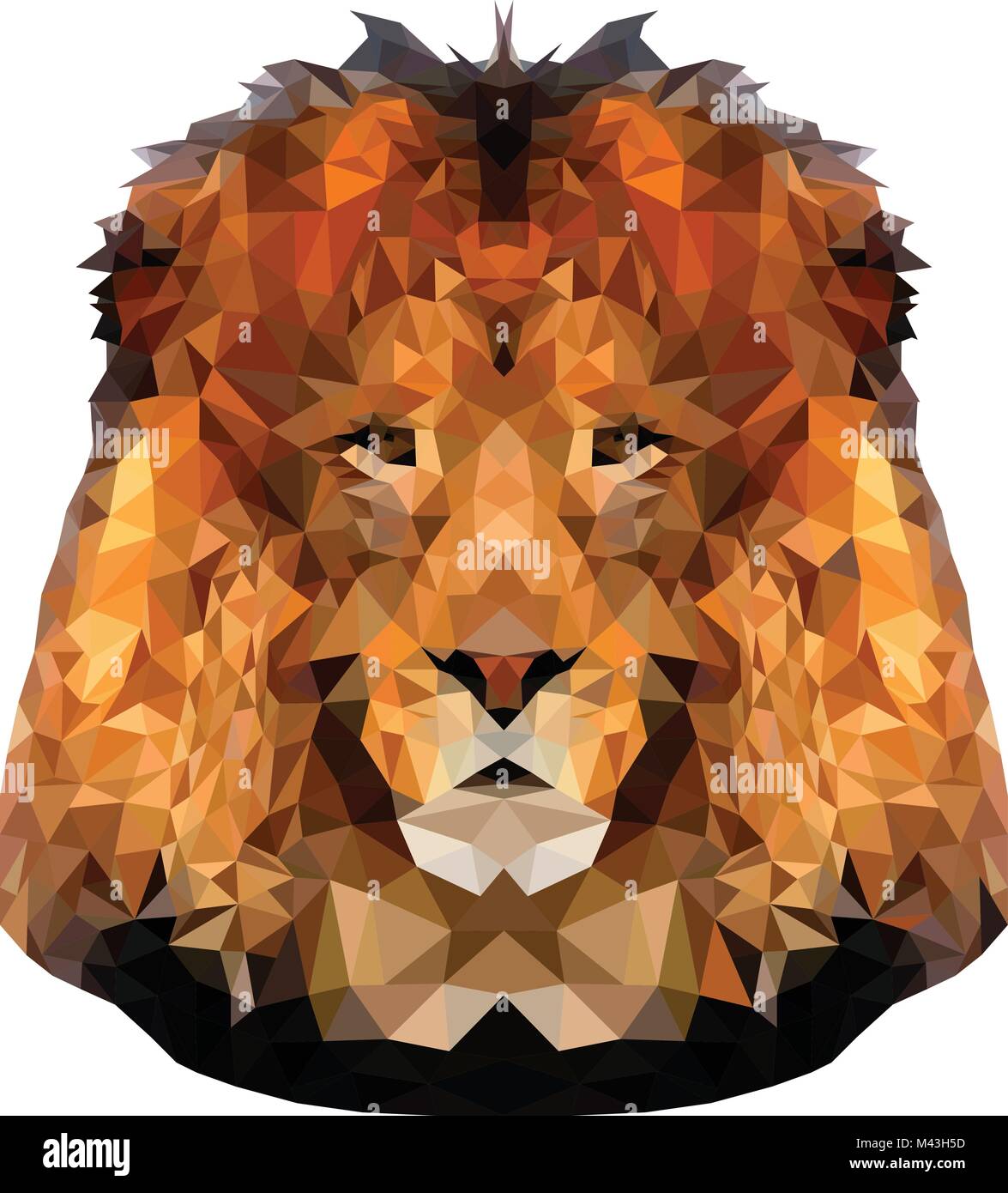 Low poly lion. Vector art triangle Illustration de Vecteur