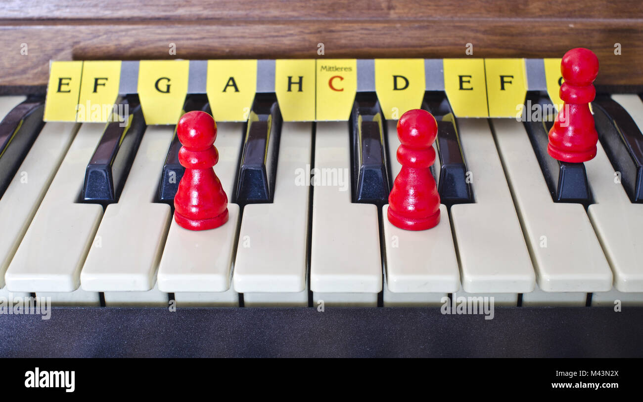 Entretien d'un organe avec les cônes sur d'accord Banque D'Images