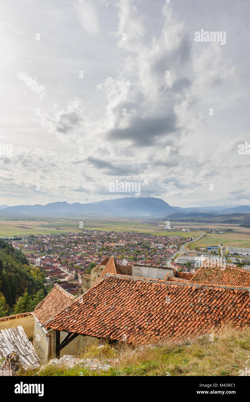 Vue de la Forteresse de Rasnov. La Transylvanie, Brasov, Roumanie Banque D'Images