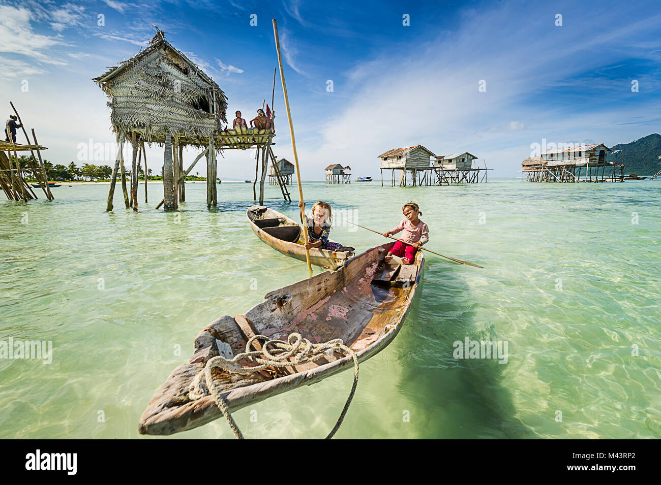 Les Bajau Laut sont connus sous le nom de "Gitans" en raison de leur nomadisme, mode de vie de marin. Banque D'Images