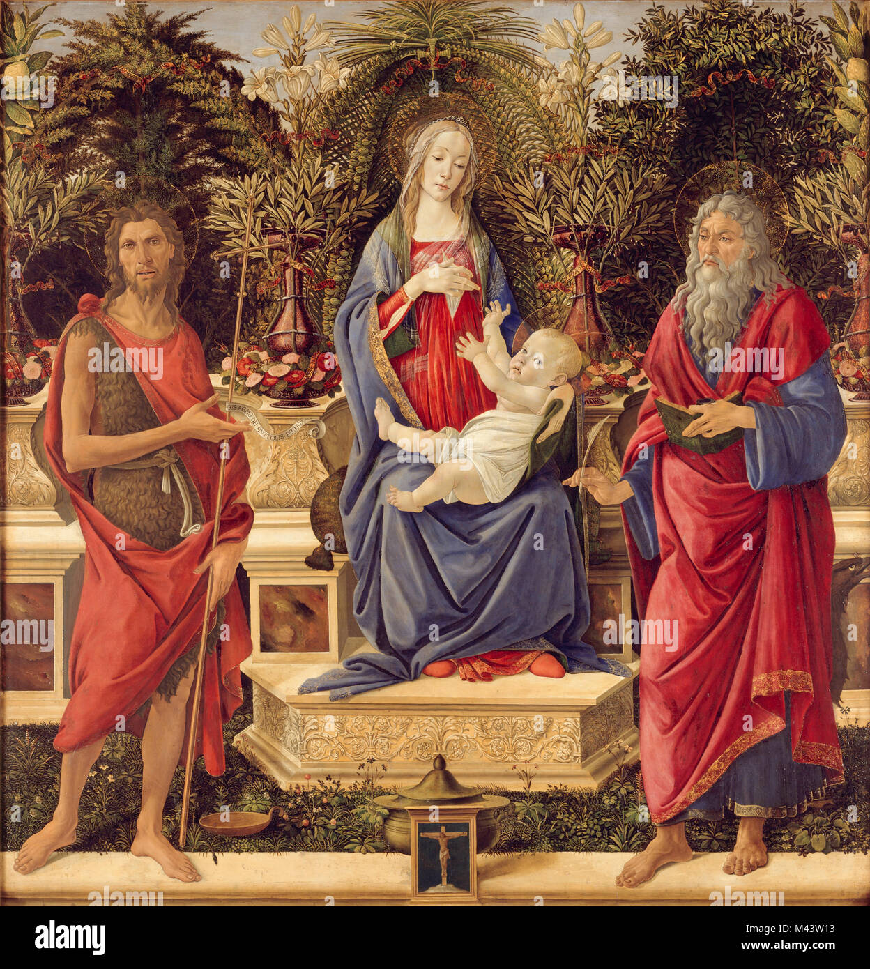 Madonna avec les Saints par Sandro Botticelli Banque D'Images