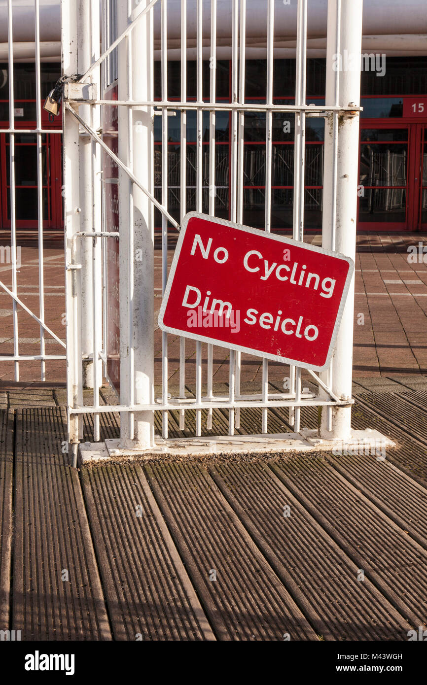 Pas de vélo gallois sign Banque D'Images