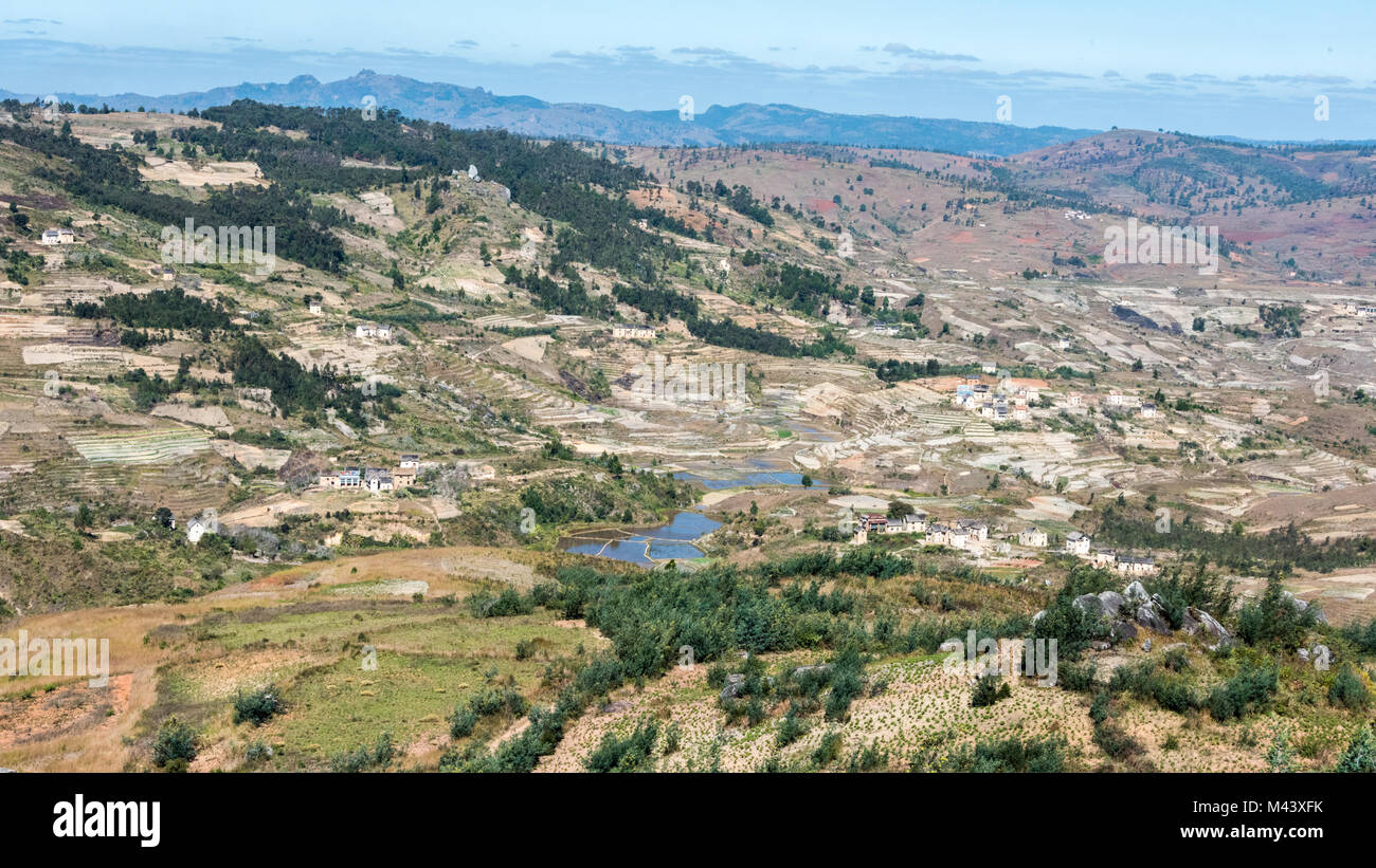 Paysage rural, le sud de Madagascar Banque D'Images