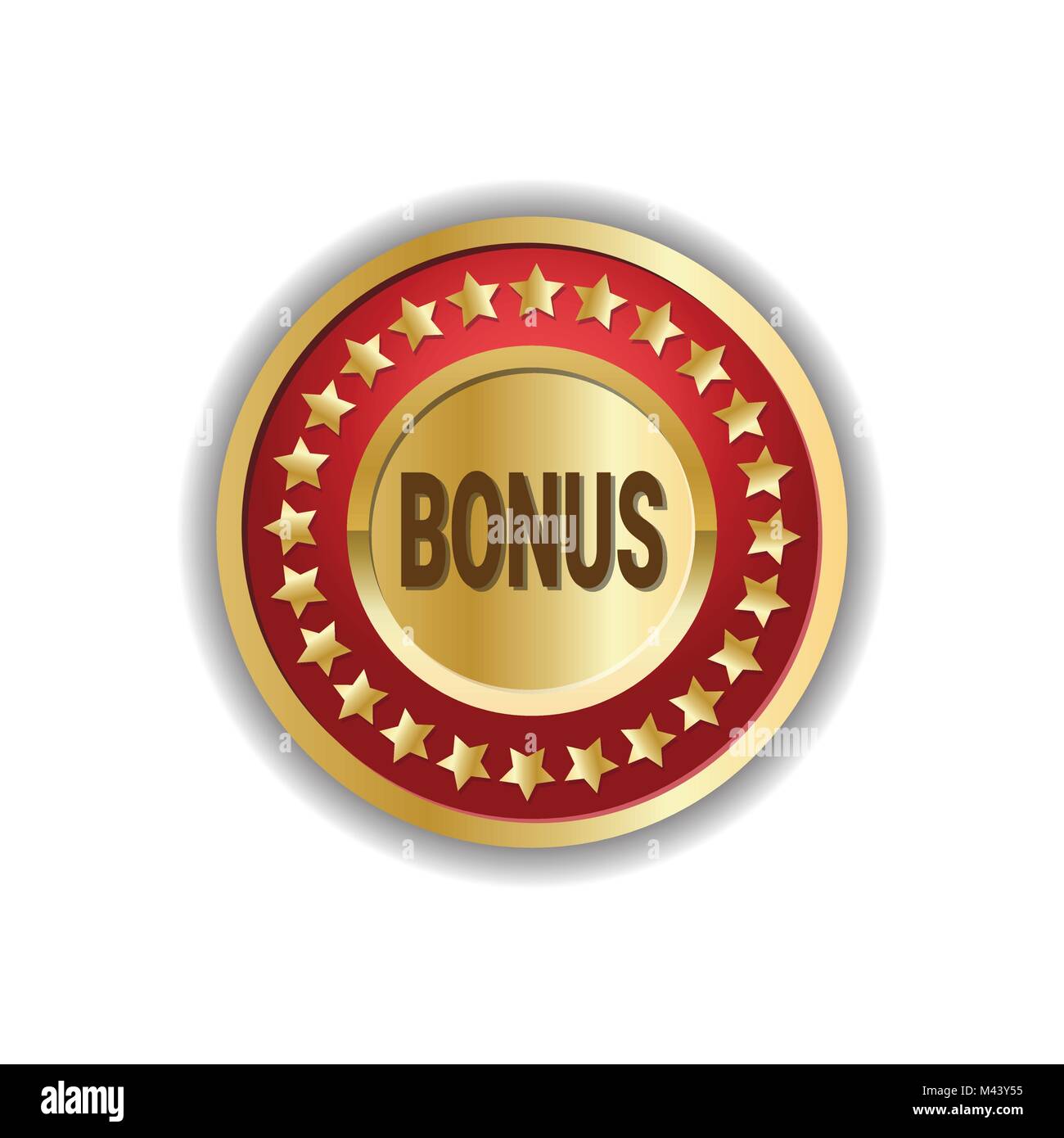 Badge d'or Label Bonus Commercial Vente saisonniers isolés icône Illustration de Vecteur