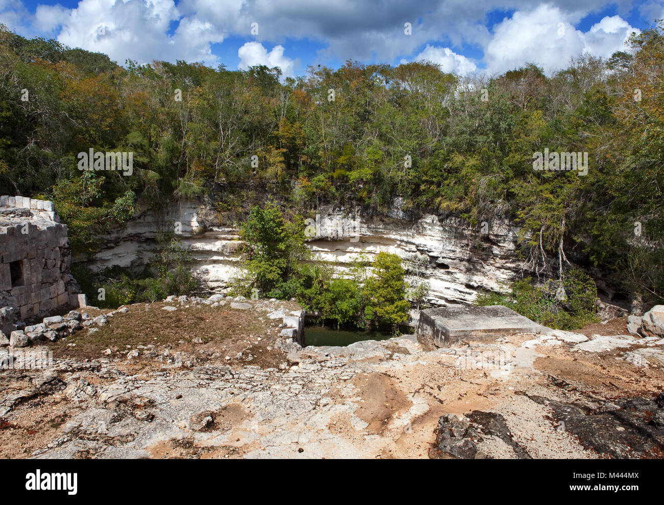 Yucatan, Mexique. Cénote sacré à Chichen Itza Banque D'Images