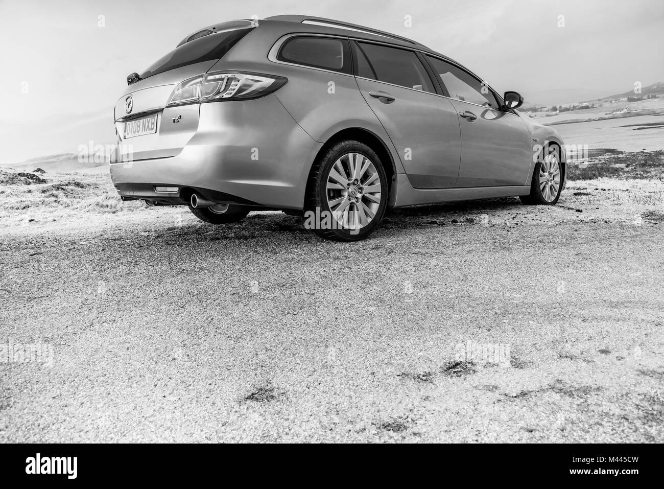 Mazda 6 Estate - Photographie noir et blanc photographie Détail Voiture Banque D'Images