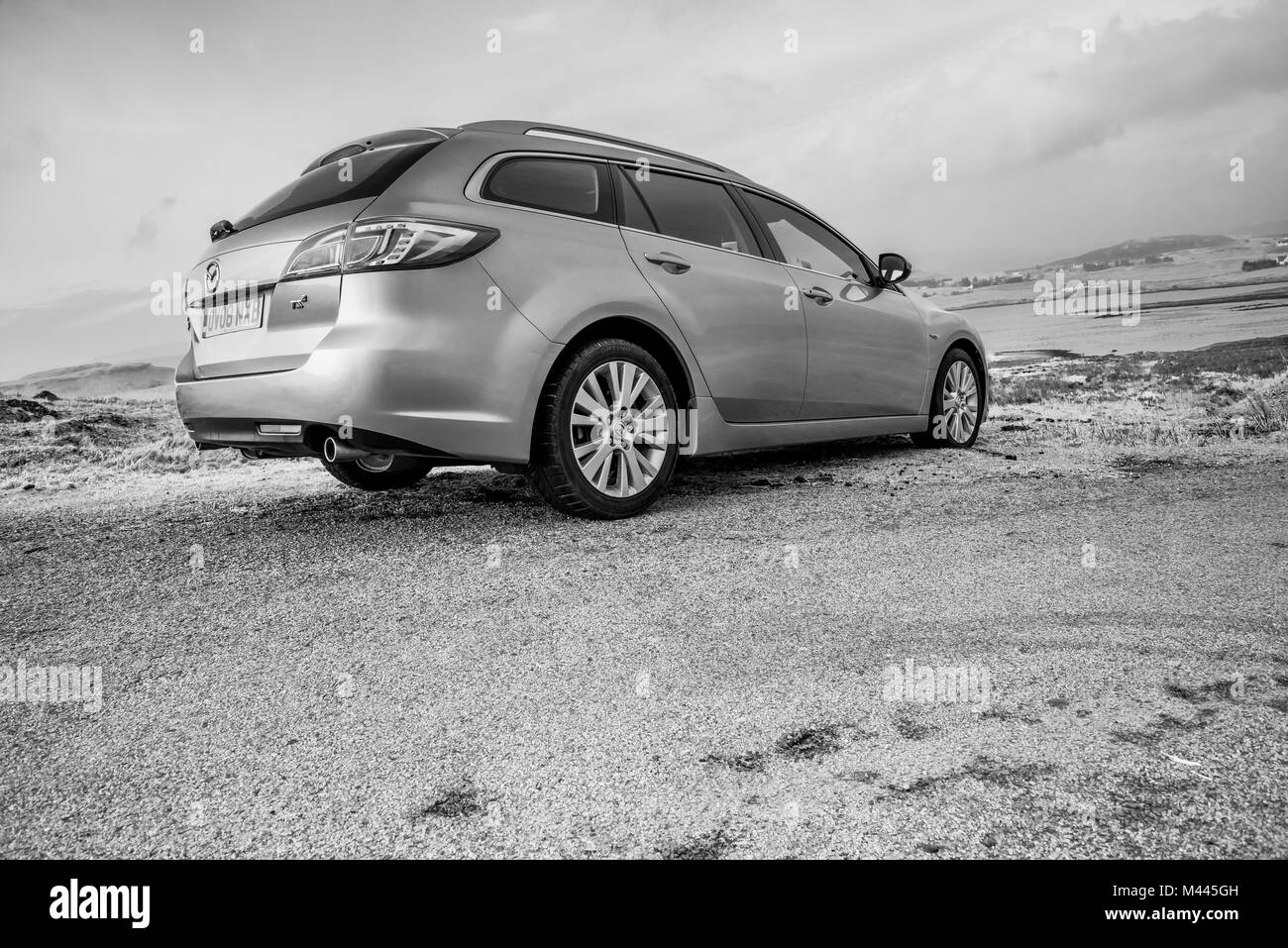 Mazda 6 Estate - Photographie noir et blanc photographie Détail Voiture Banque D'Images