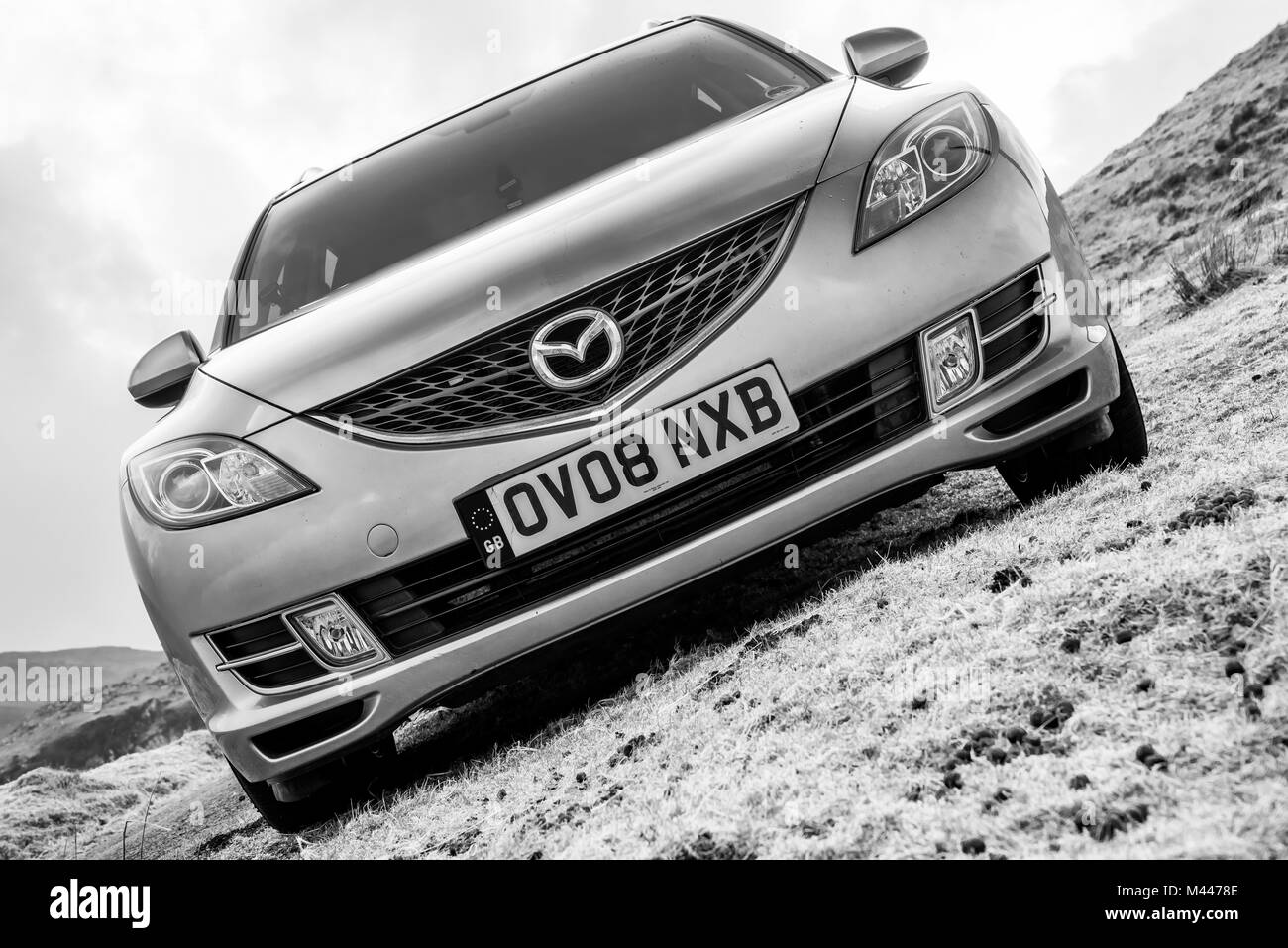 Mazda 6 Estate - Photographie noir et blanc photographie Détail Voiture Banque D'Images