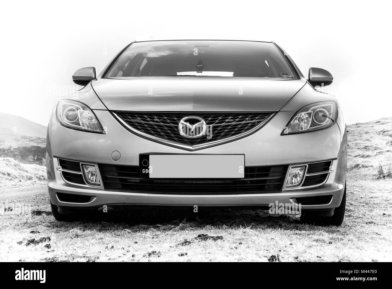 Mazda 6 Estate - Photographie noir et blanc photographie Détail Voiture Banque D'Images