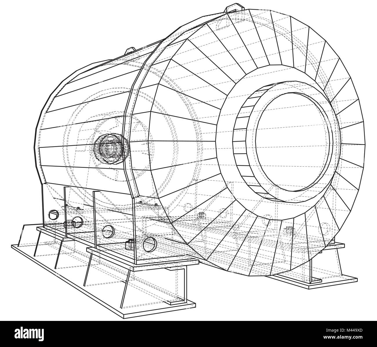 Vector illustration de l'unité du moteur de l'industrie de l'huile. Illustration de création 3d. Illustration de Vecteur