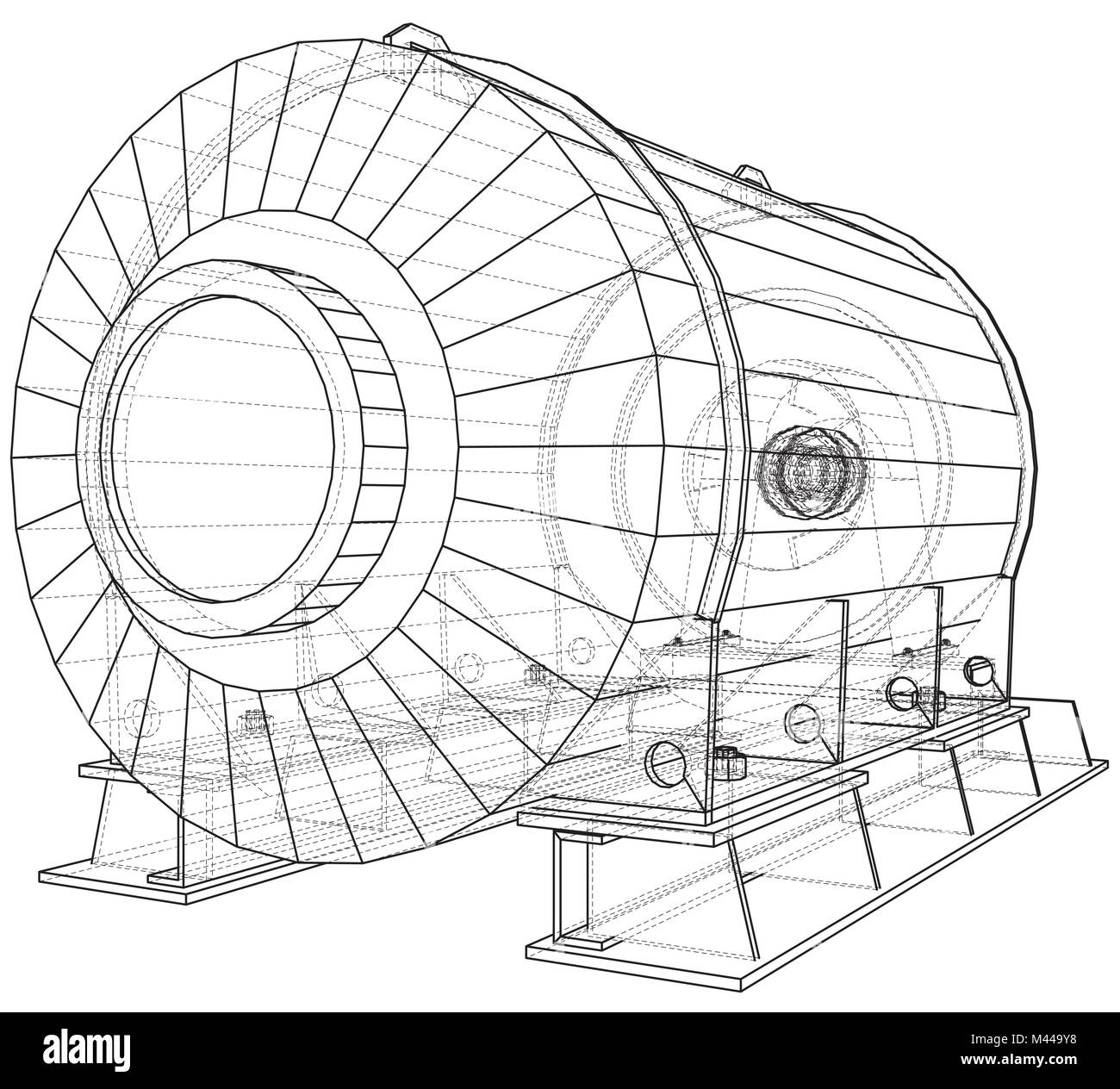 L'équipement industriel. Wire-frame. Format EPS vectoriel10. Le rendu 3D de vecteur Illustration de Vecteur
