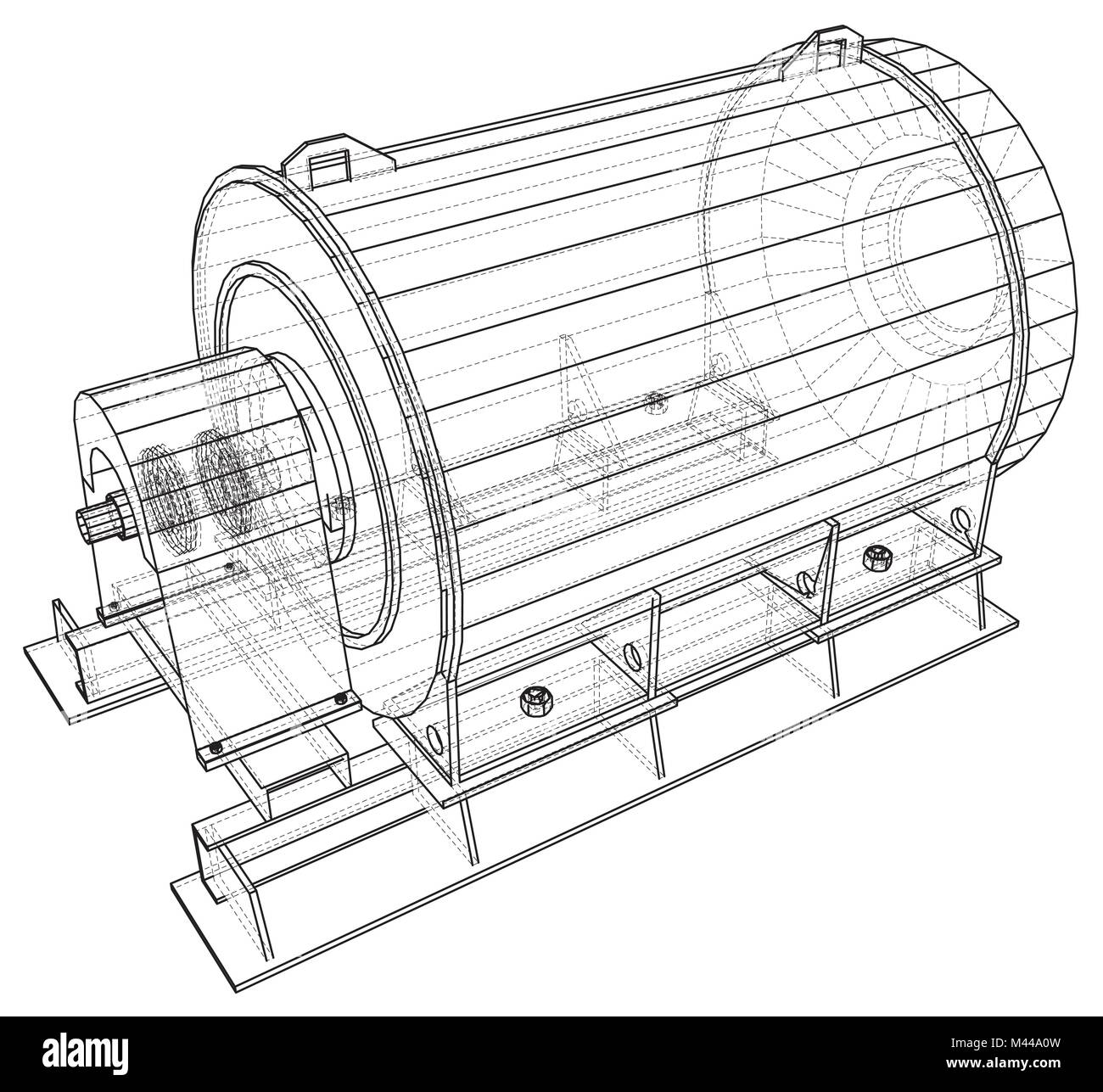 Moteur industriel. Wire-frame. Format EPS vectoriel10. Le rendu 3D de vecteur Illustration de Vecteur