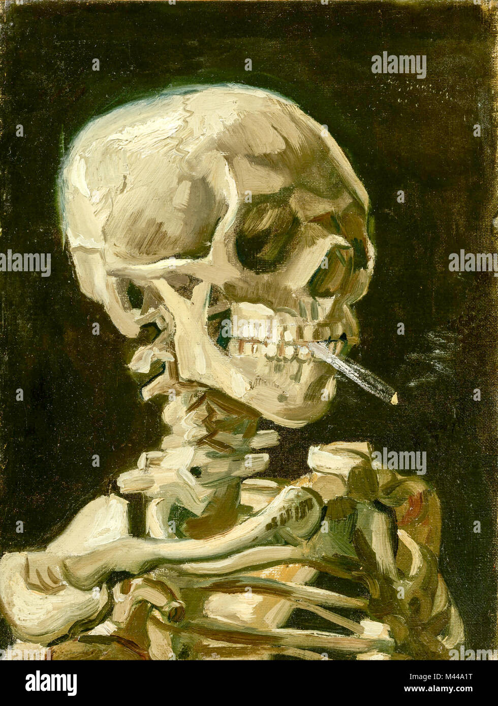 Crâne d'un squelette avec la cigarette, 1885-86, par Van Gogh Banque D'Images