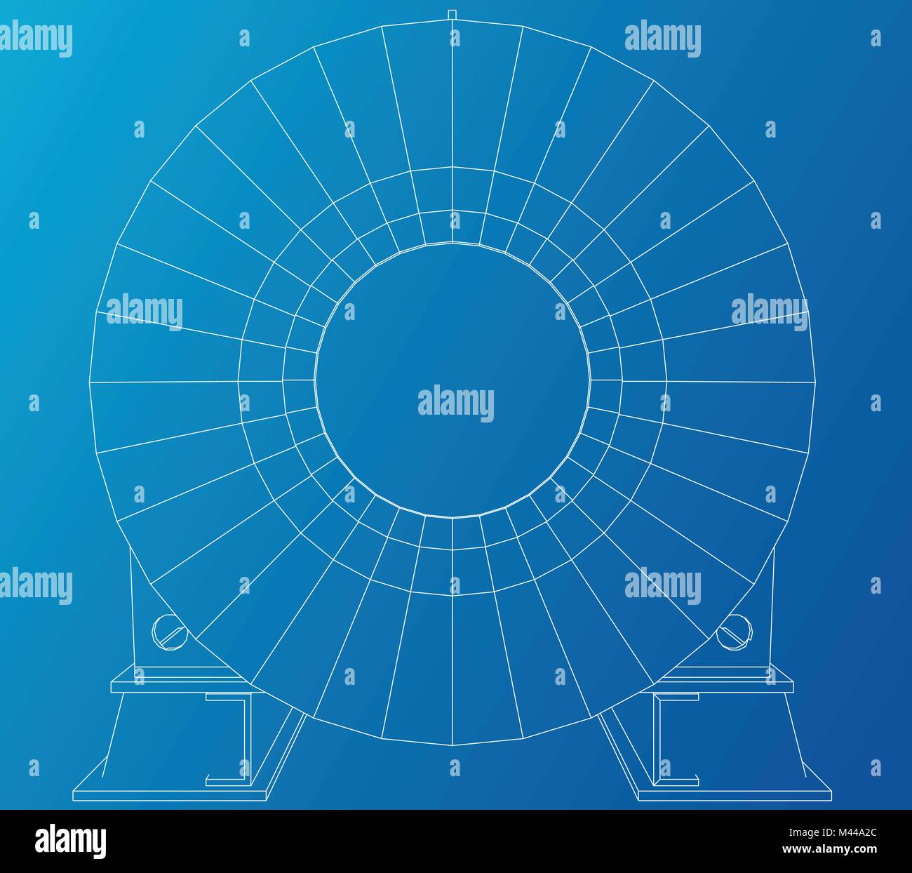 Illustration en fil de fer de l'unité du moteur de l'industrie de l'huile. Illustration de création 3d. Illustration de Vecteur