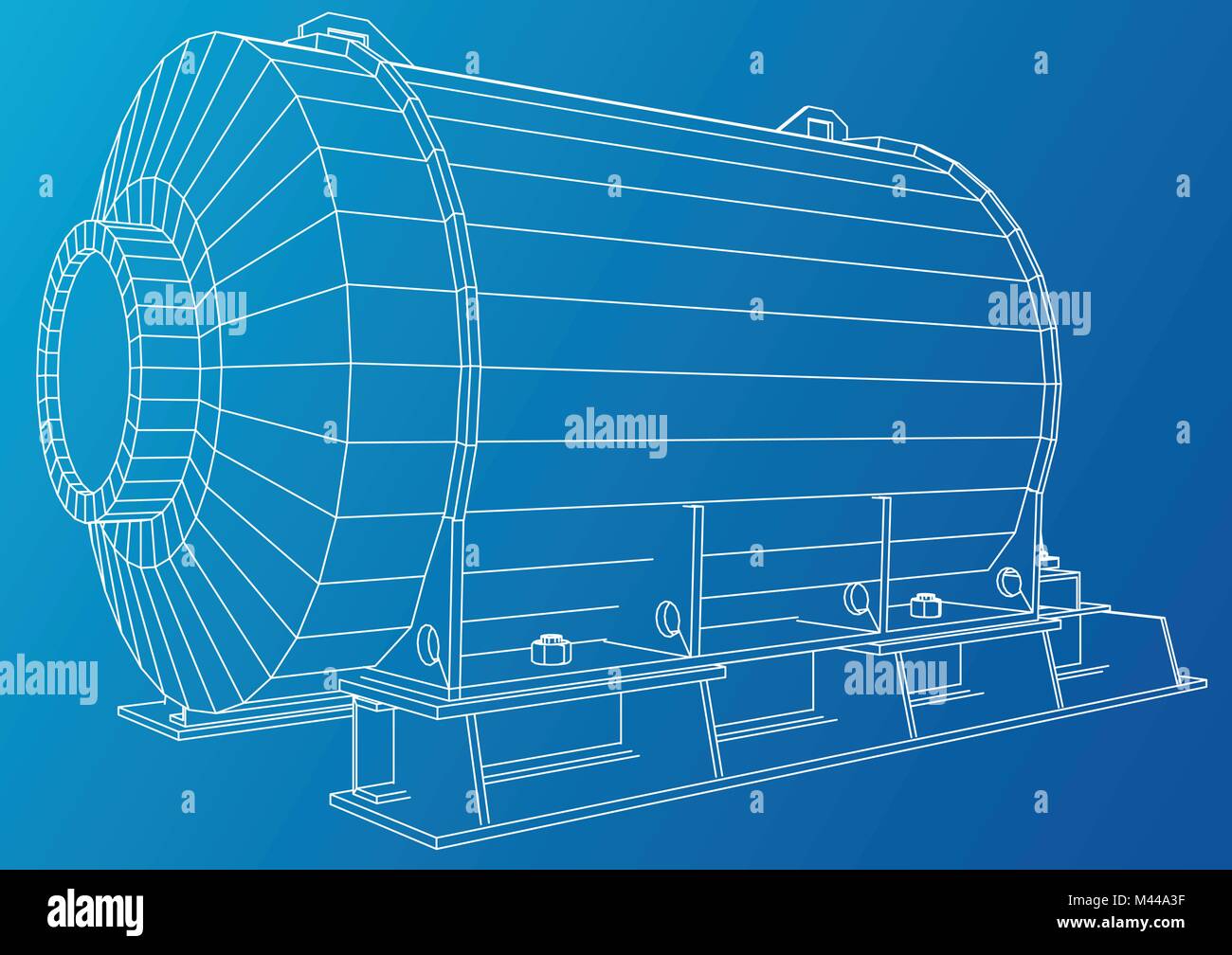 Moteur industriel. Wire-frame. Format EPS vectoriel10. Le rendu 3D de vecteur Illustration de Vecteur