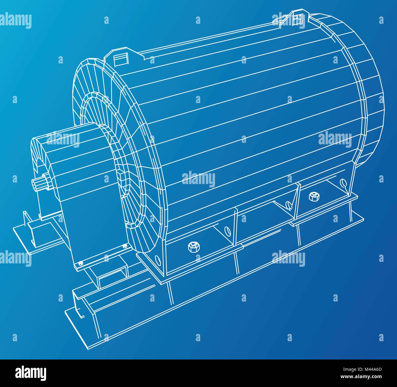 Moteur industriel. Wire-frame. Format EPS vectoriel10. Le rendu 3D de vecteur Illustration de Vecteur