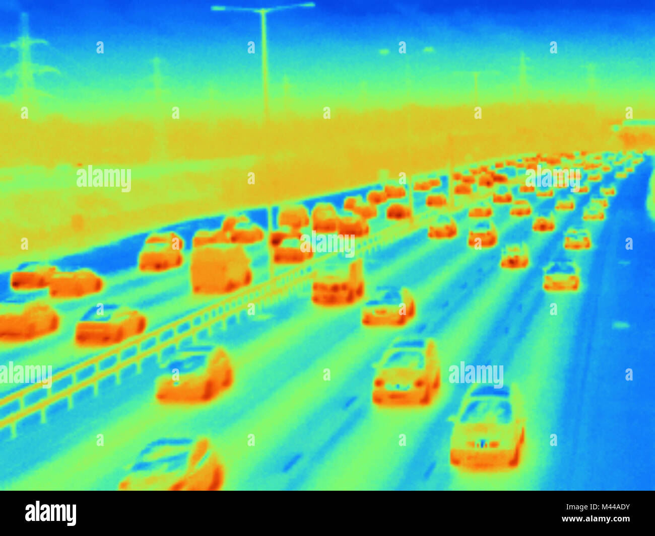La circulation sur autoroute M25, UK Banque D'Images