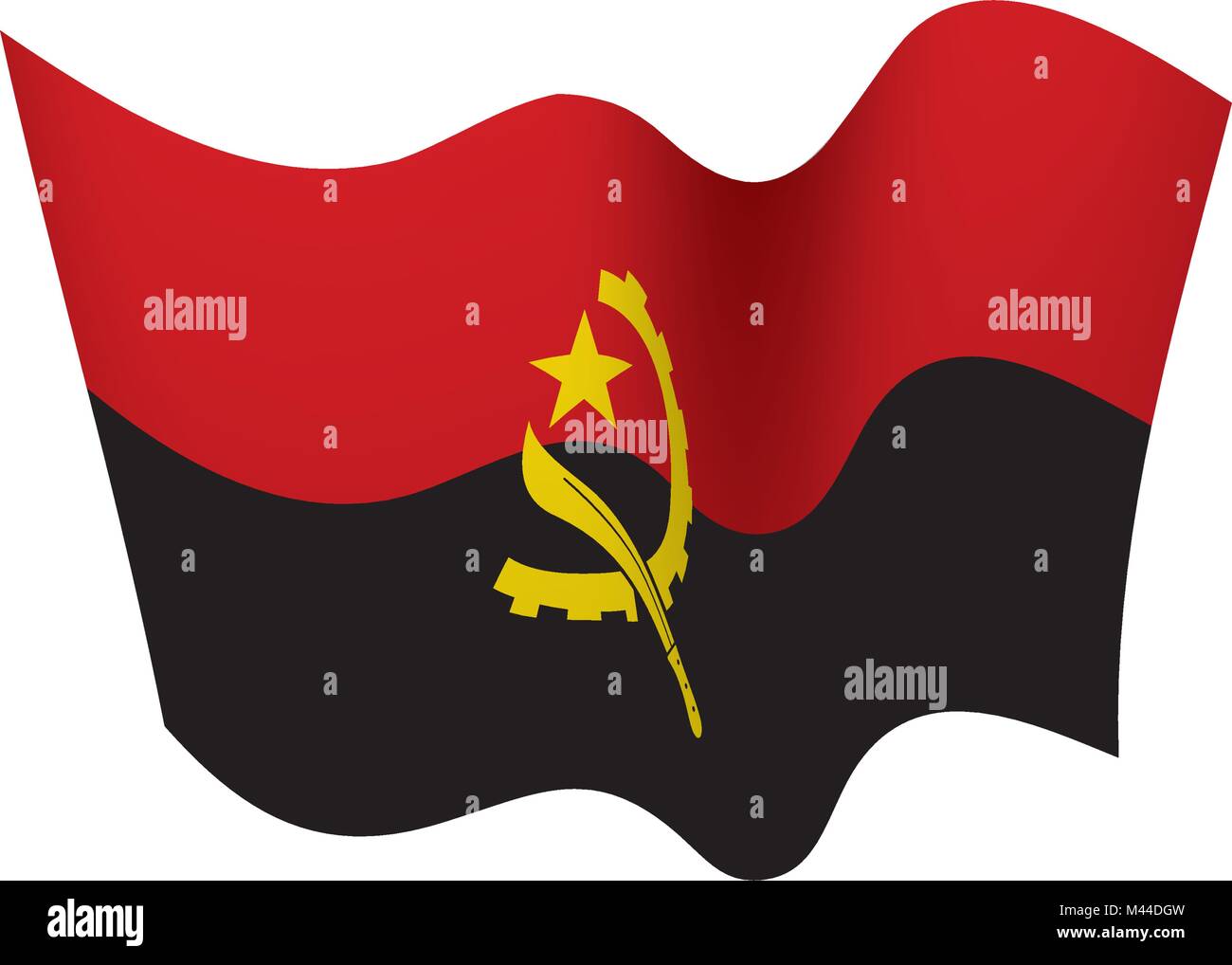 Drapeau de l'Angola, vector illustration Illustration de Vecteur