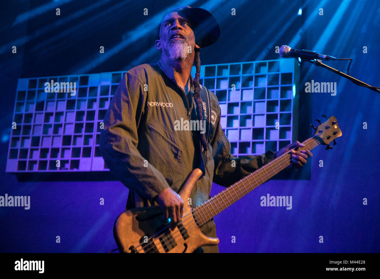 John Norwood Fisher de Fishbone effectue le 1er février 2018 à la pierre angulaire de la musique live et de la bière artisanale à Berkeley, Californie. Banque D'Images