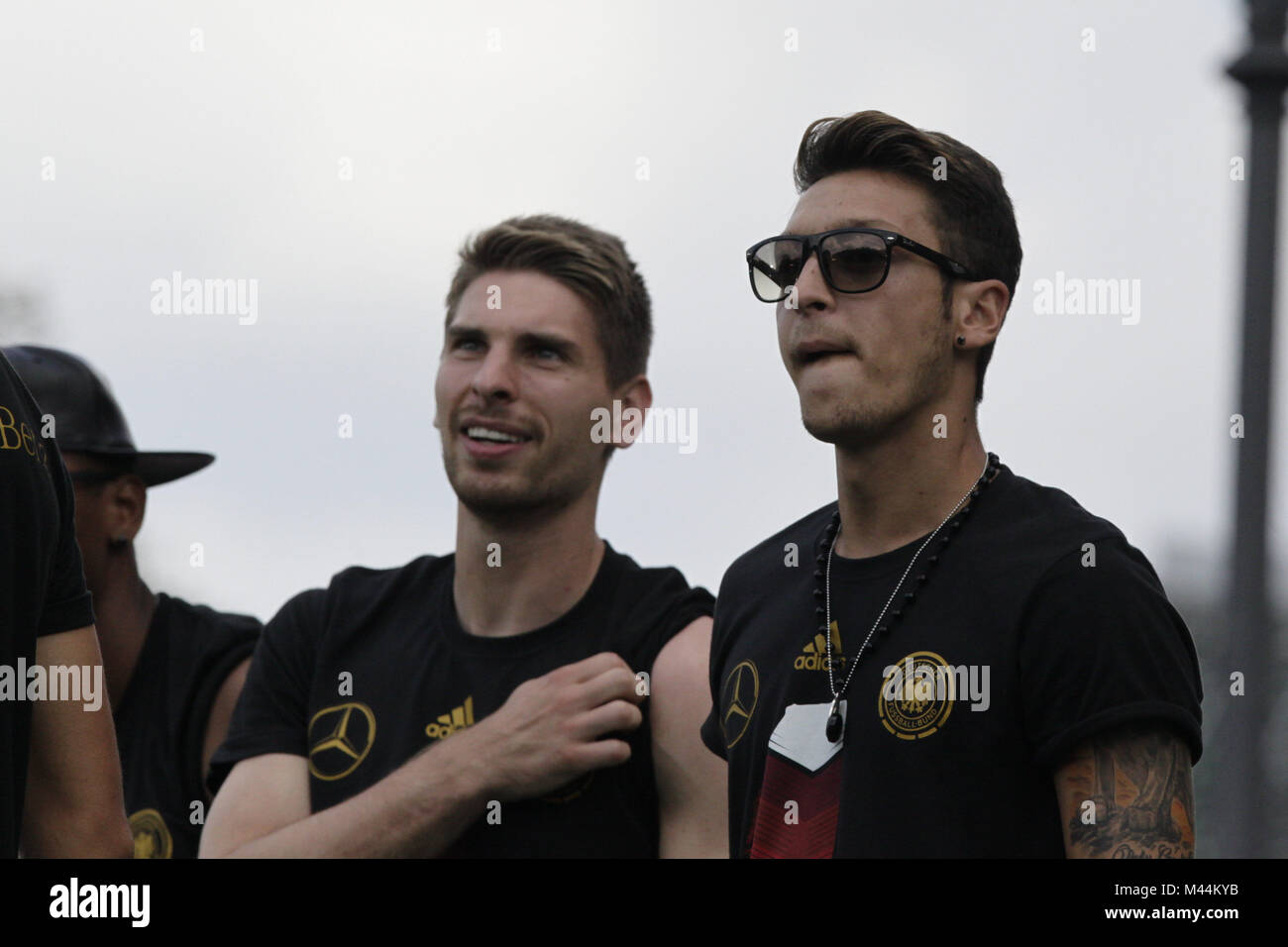 La réception de l'équipe nationale de football allemande à Berlin. Banque D'Images