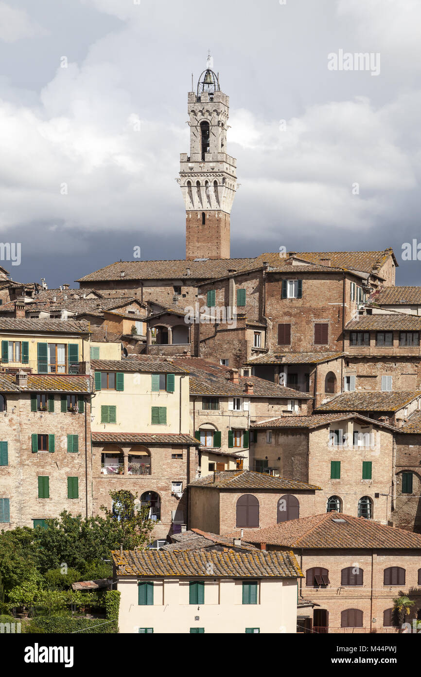 , Torre del Mangia tower, Toscane, Italie Banque D'Images